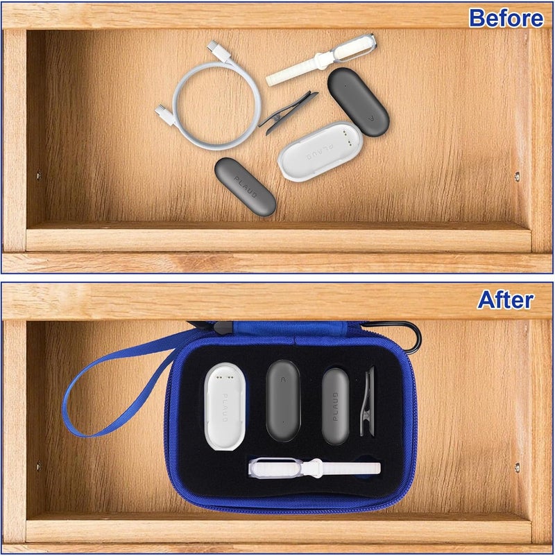YouKnow Hard Case Compatible with PLAUD NotePin AI Voice Recorder - with Custom Foam Insert Holds Recorder, Magnetic Pin, Clip, Dock, Wristband & Cable (Case Only) (Blue) - Image 5